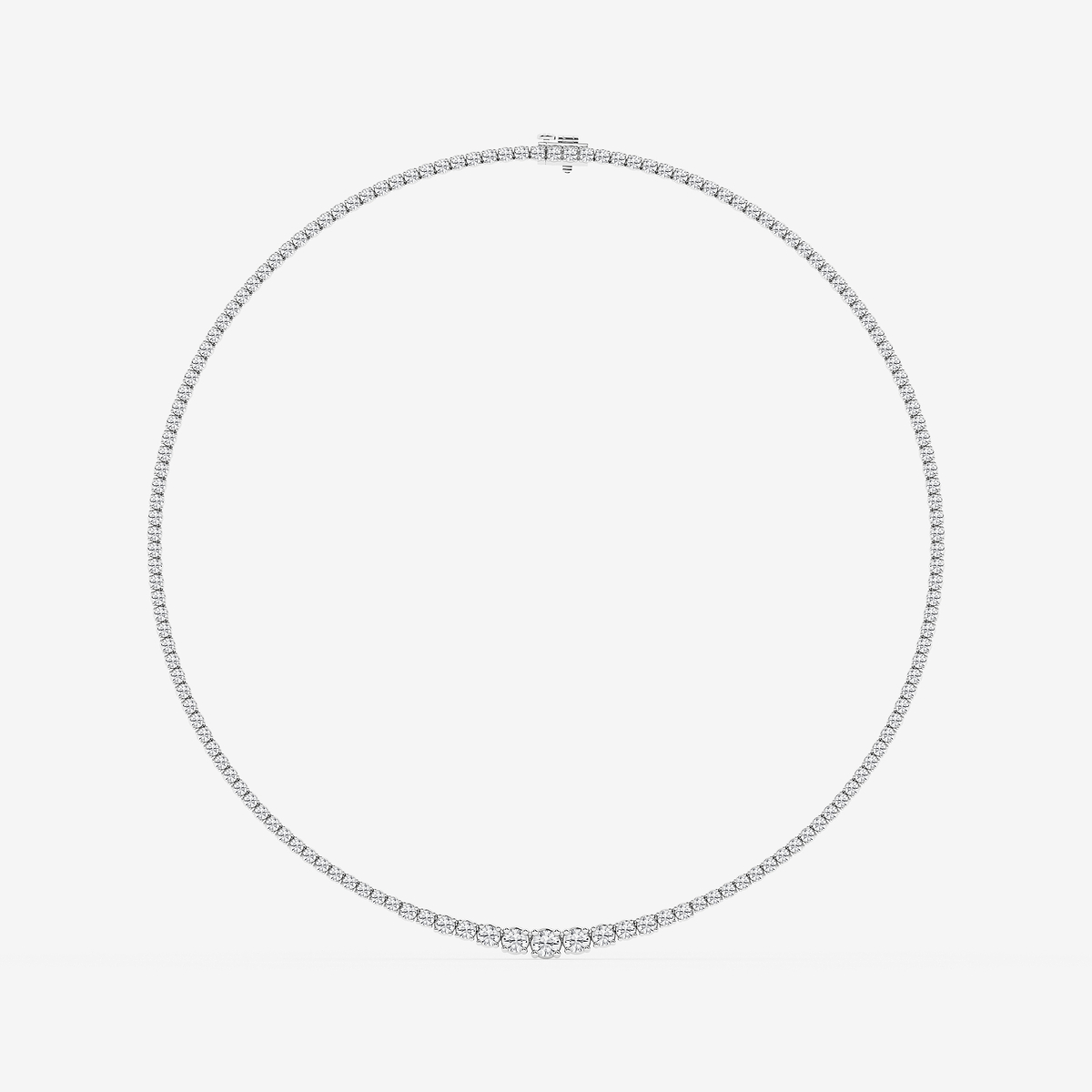 Additional Image 3 for  10 ctw Round Lab Grown Diamond Four Prong Graduated Tennis Necklace